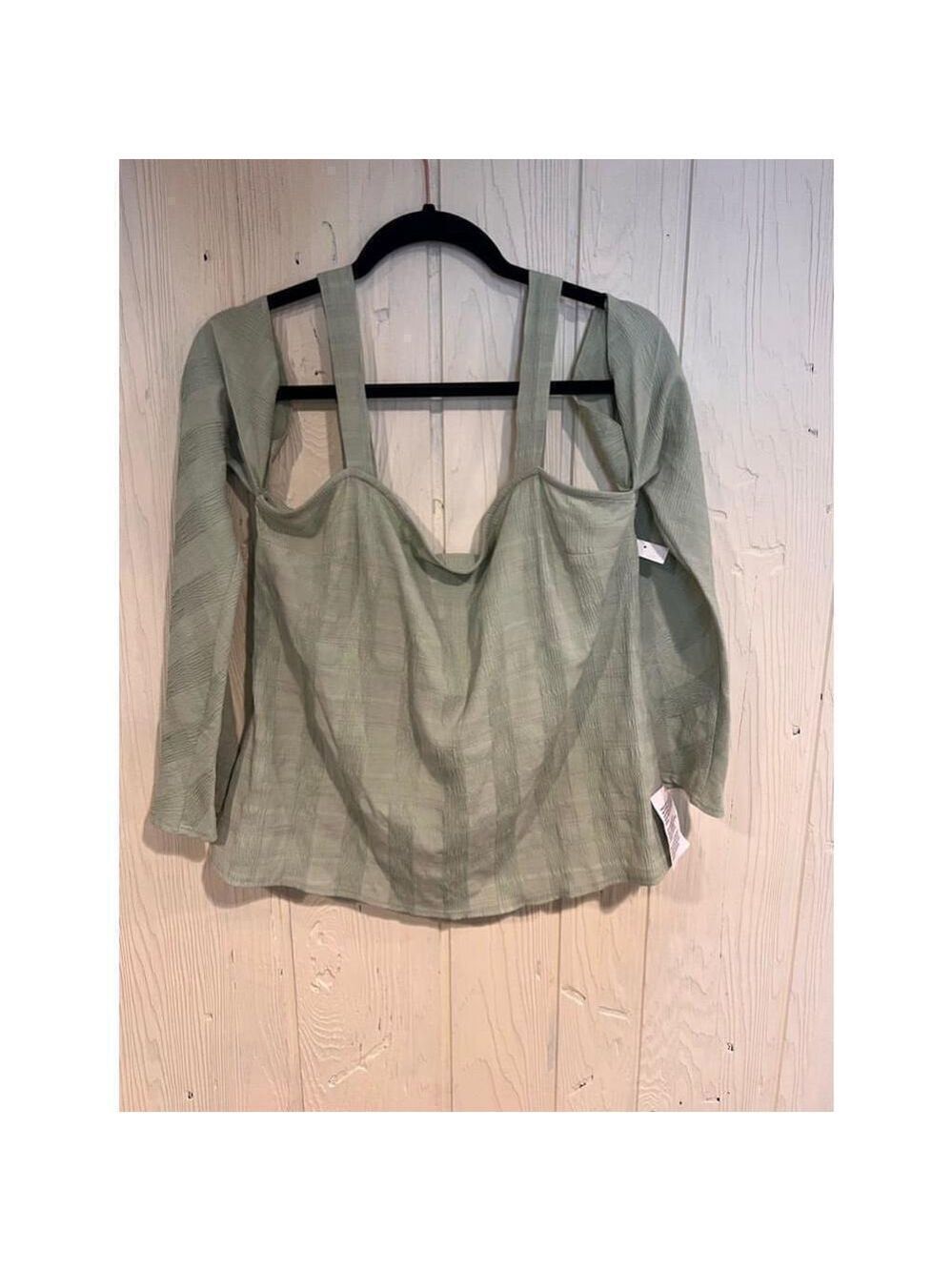 Topshop Green Off Shoulder Top Size 10